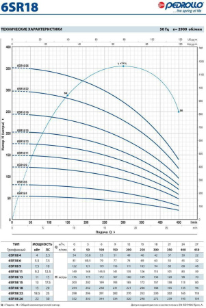 Промышленный скважинный насос Pedrollo 6 SR 18/9-P