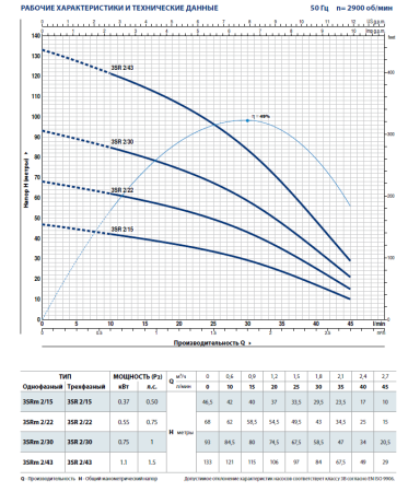 Скважинный насос Pedrollo 3SR 2/43