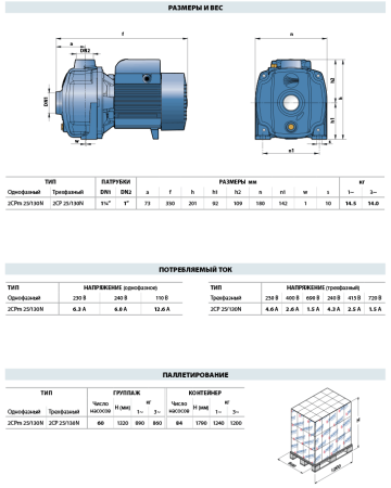 Центробежный насос Pedrollo 2CP 25/130NX
