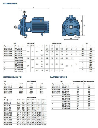 Центробежный насос Pedrollo 2CPm 25/16C