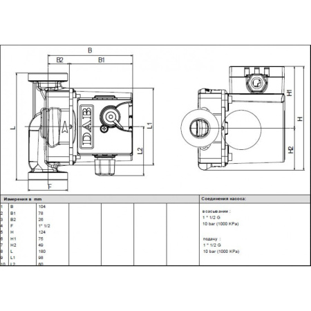 Насос циркуляционный бытовой DAB VA 65/180