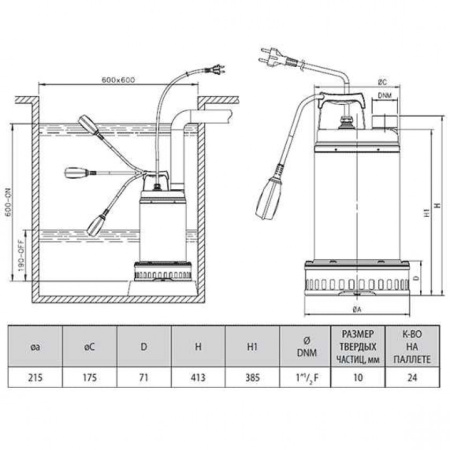Насос дренажный DAB DRENAG 1200 M-NA