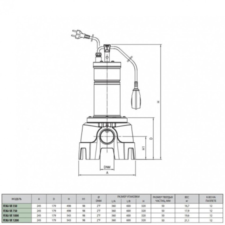 Насос фекальный DAB FEKA VX 1000 M-NA