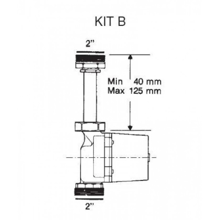 Комплект подключения В (удлинитель с переходом 1 1/2”x2”) DAB ADAPTATION KIT B - CONVERSION FROM 1 1/2" TO 2"
