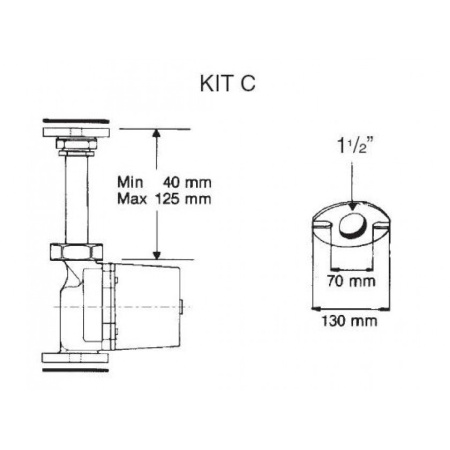 Комплект подключения С (удлинитель с переходом 1 1/2” на овальный фланец DN25-DN32) DAB ADAP. KIT C - CONV. FROM 1 1/2" UNION TO DN 25 -DN 32 FL