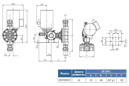 Дозирующий насос Seko Spring MS1A094A21