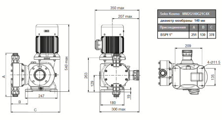 Дозирующий насос Seko Kosmo MM2G140G21C4X