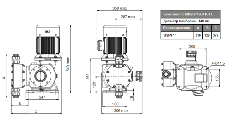 Дозирующий насос Seko Kosmo MM2G140G41C4X