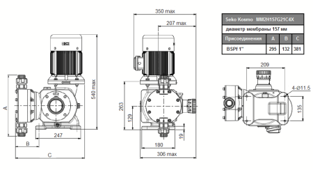 Дозирующий насос Seko Kosmo MM2H157G21C4X