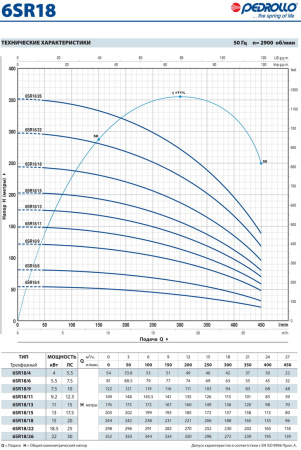 Промышленный скважинный насос Pedrollo 6 SR 18/9-P