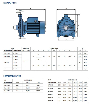 Центробежный насос Pedrollo CPm 160B