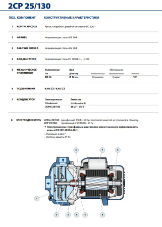 Промышленная насосная станция Pedrollo CB2 - 2CPm 25/130N